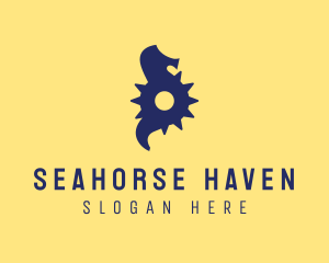 Mechanical Gear Seahorse  logo design