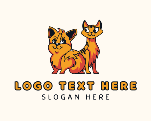 Veterinary - Puppy Kitten Cartoon logo design