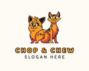 Puppy Kitten Cartoon Logo
