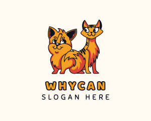 Puppy Kitten Cartoon Logo