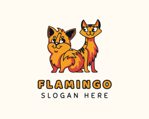 Animal - Puppy Kitten Cartoon logo design