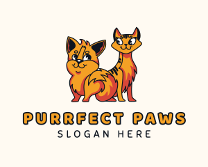 Kitten - Puppy Kitten Cartoon logo design