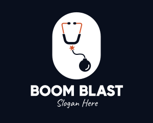 Bomb Medical Stethoscope logo design