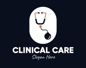 Bomb Medical Stethoscope logo design