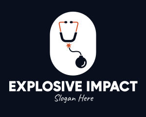 Bomb Medical Stethoscope logo design