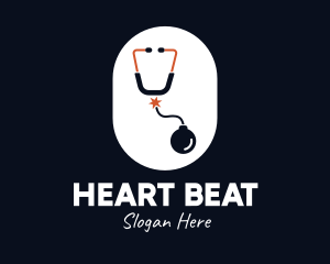 Stethoscope - Bomb Medical Stethoscope logo design