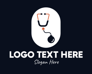Explosive - Bomb Medical Stethoscope logo design