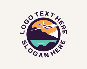 Travel Blogger - Tropical Island Airplane logo design