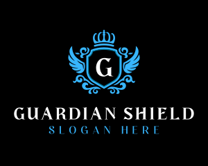 Elegant Floral Shield logo design