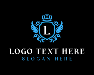 Wealth - Elegant Winged Crown logo design