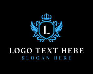 Vip - Elegant Winged Crown logo design