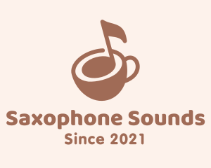 Saxophone - Musical Note Coffee logo design