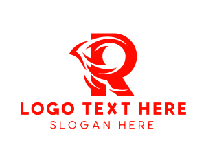 Red - Flame Energy Letter R logo design