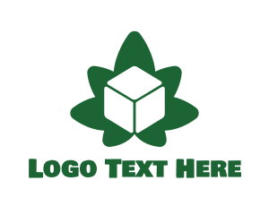 Weed - Green Cube Marijuana logo design