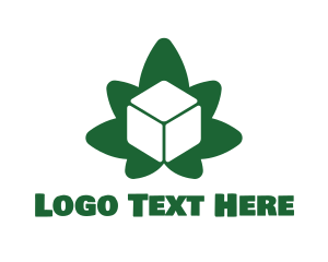 Cube - Green Cube Marijuana logo design