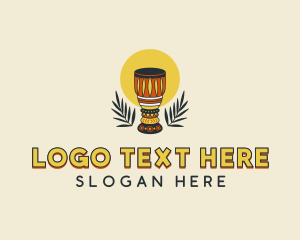Africa - Djembe Percussion Drums logo design