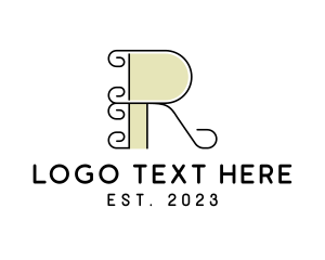 Letter R - Ornate Swirl Decoration logo design