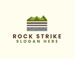 Rock Mountain Landscape logo design