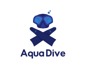 Diving - Diver Goggles & Flippers logo design
