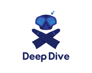 Dive - Diver Goggles & Flippers logo design