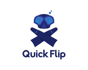 Diver Goggles & Flippers logo design