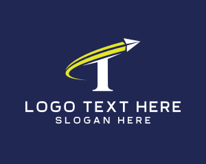 Travel - Airplane Jet Swoosh logo design