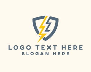 Lightning - Electric Shield Power logo design