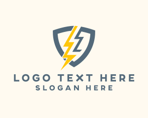 Flash - Electric Shield Power logo design