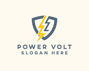 Ampere - Electric Shield Power logo design