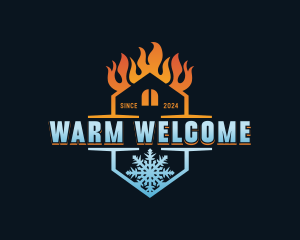 Warm Cooling Air Conditioning  logo design