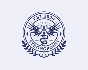 Medical Hospital Caduceus  logo design