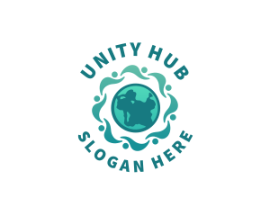 People Globe Unity logo design