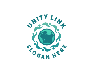 People Globe Unity logo design