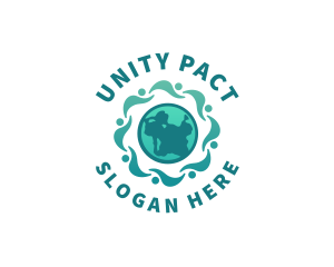 People Globe Unity logo design