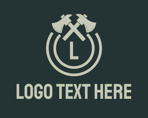 Mason - Axe Lumberjack Letter logo design