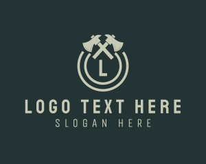 Wood Worker - Axe Lumberjack Woodwork Handyman logo design