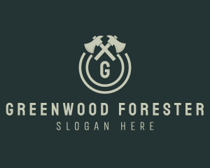 Forester - Axe Lumberjack Woodwork Handyman logo design