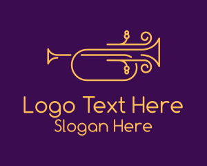 Golden Minimalist Trumpet Logo