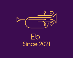 Gold - Golden Minimalist Trumpet logo design