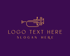 Premium - Golden Jazz Trumpet logo design