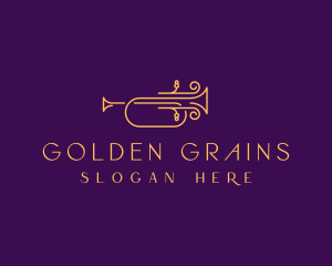 Golden Jazz Trumpet logo design