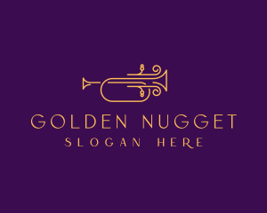 Golden Jazz Trumpet logo design