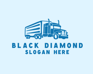 Logistics Cargo Trailer Truck  Logo