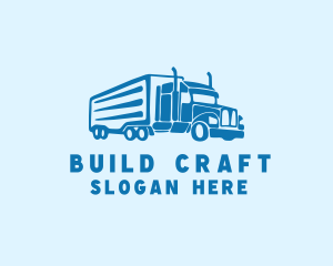 Logistics Cargo Trailer Truck  Logo