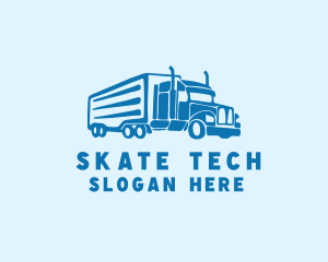 Logistics Cargo Trailer Truck  Logo