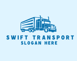 Logistics Cargo Trailer Truck  Logo