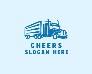 Logistics Cargo Trailer Truck  Logo