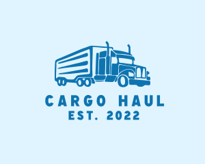 Logistics Cargo Trailer Truck  logo design