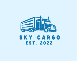 Logistics Cargo Trailer Truck  logo design