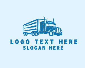Logistics Cargo Trailer Truck  Logo
